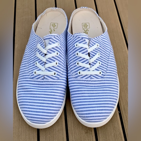 Women's 9 D Spenco Therapeutic Orthopedic Striped Slip On Mules Clogs Sneakers - Picture 11 of 16